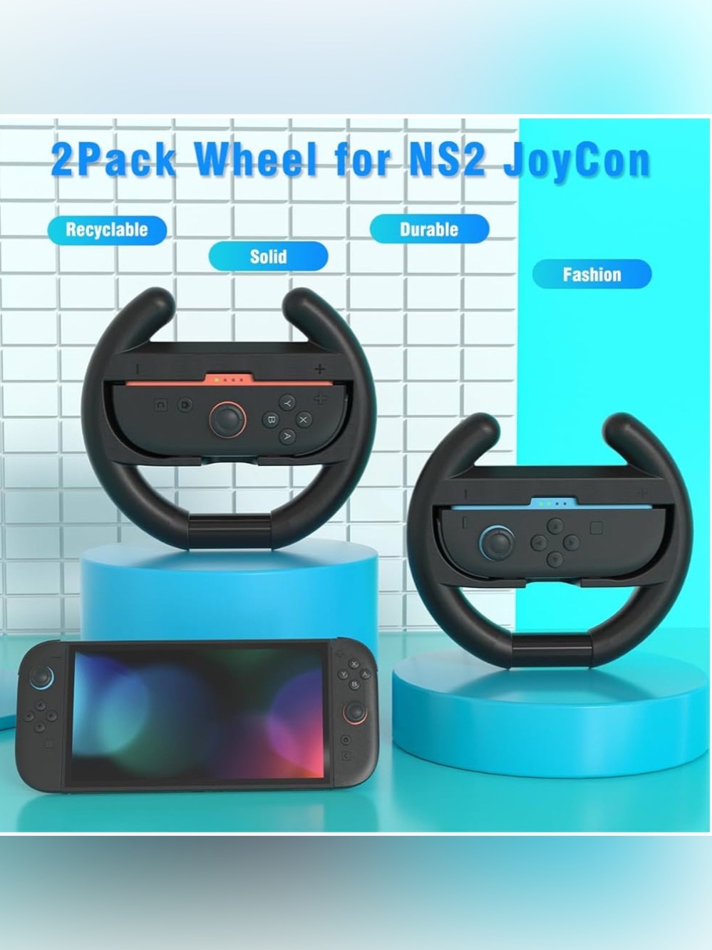 NWT 2 pack Nintendo Switch 2 Steering Wheels, ergonomic & lightweight!